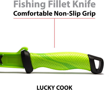 Sharp Curved Fish Fillet Knife 6.5 inch, Flexible Thin and Sturdy Knife with Ergonomic Handle