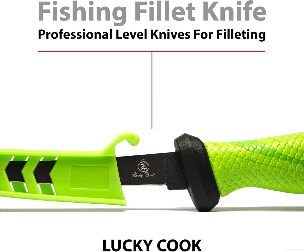 Sharp Curved Fish Fillet Knife 6.5 inch, Flexible Thin and Sturdy Knife with Ergonomic Handle