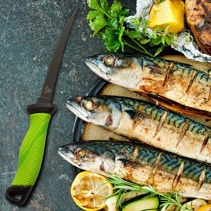 Sharp Curved Fish Fillet Knife 6.5 inch, Flexible Thin and Sturdy Knife with Ergonomic Handle