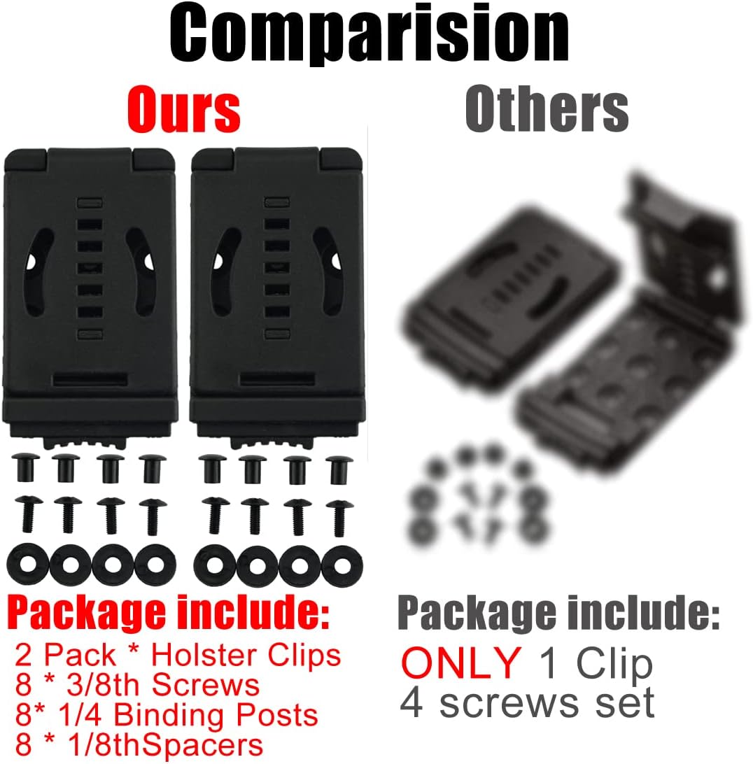2-Pack Belt Clip Outdoor Camping Knife Blade Lock with Screws, Universal Utility EDC Belt Clip Holsters Mag Pouches Sheath Tools with Hardware