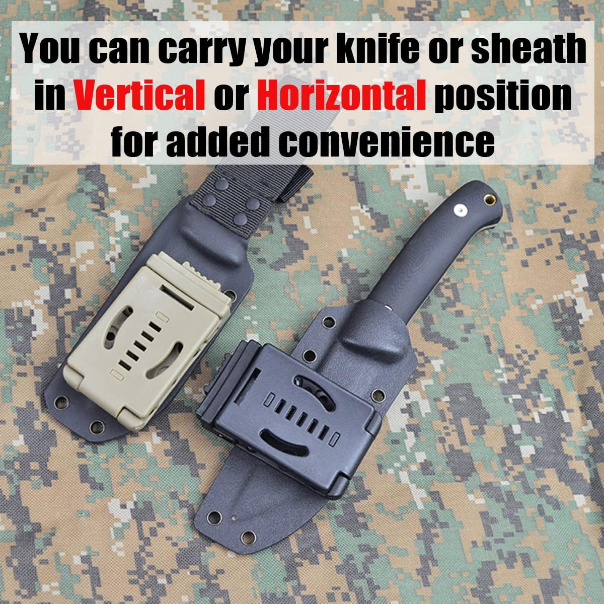 2-Pack Belt Clip Outdoor Camping Knife Blade Lock with Screws, Universal Utility EDC Belt Clip Holsters Mag Pouches Sheath Tools with Hardware