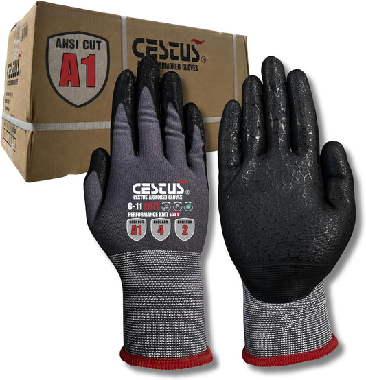 Cestus C11e, 12 Pack Nitrile Coated Work Gloves, Touchscreen