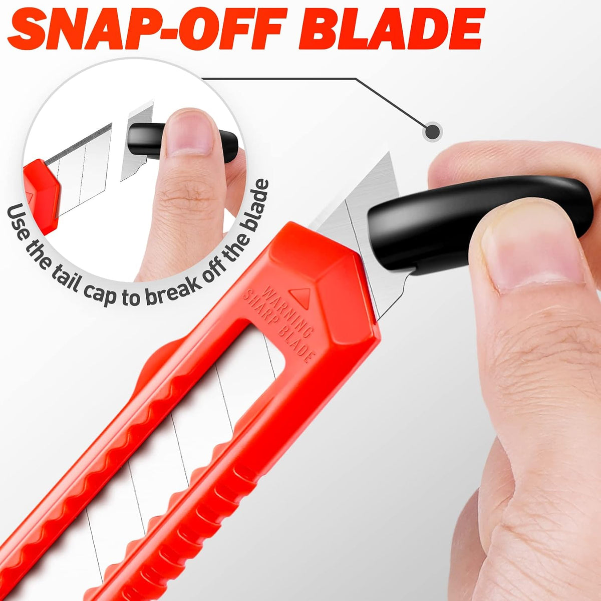 Box Cutter Retractable, 18mm Utility Knife, Snap-Off Blade