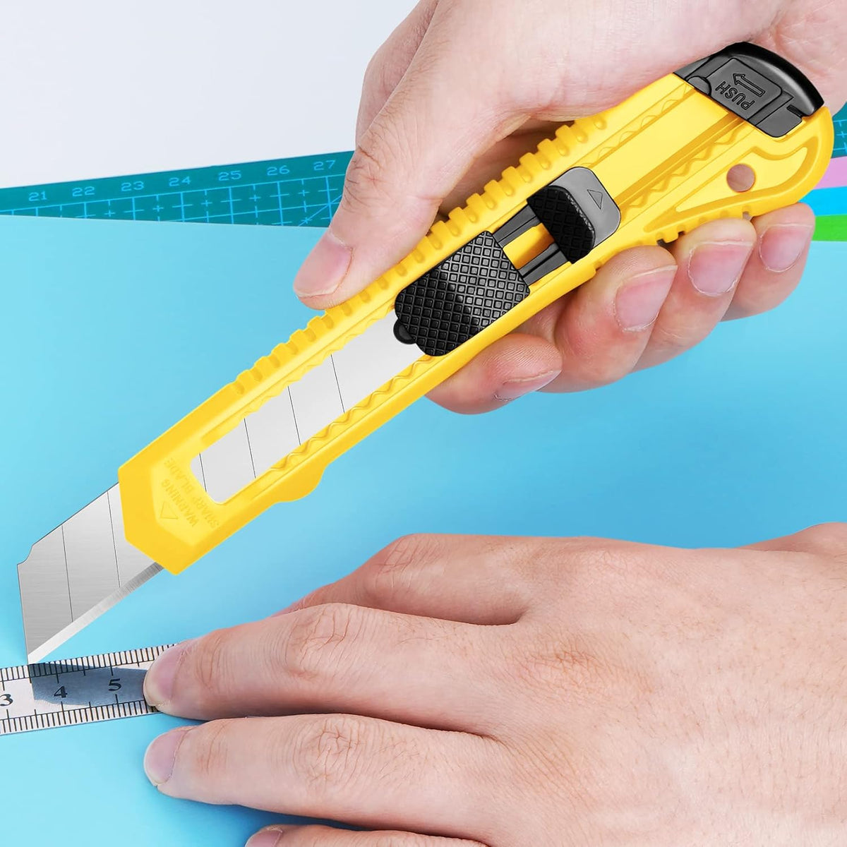Box Cutter Retractable, 18mm Utility Knife, Snap-Off Blade