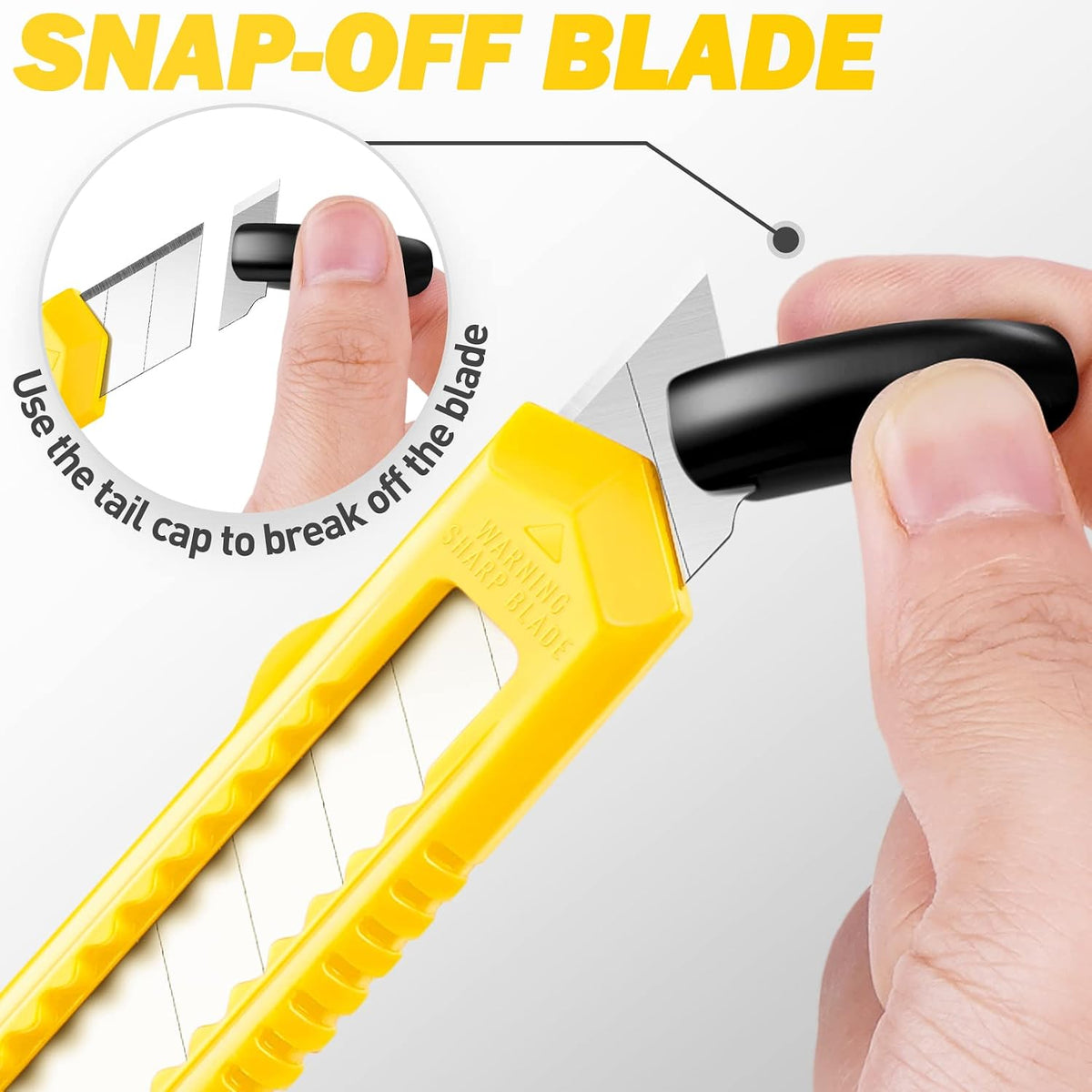 Box Cutter Retractable, 18mm Utility Knife, Snap-Off Blade