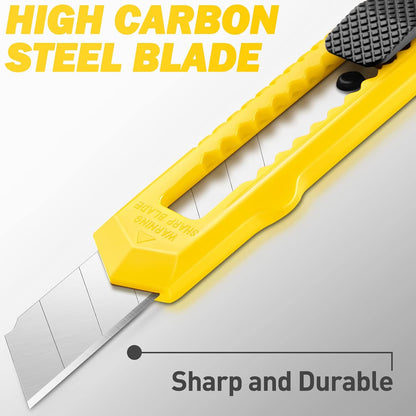 Box Cutter Retractable, 18mm Utility Knife, Snap-Off Blade