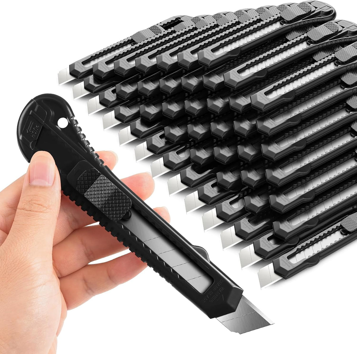 Box Cutter Retractable, 18mm Utility Knife, Snap-Off Blade