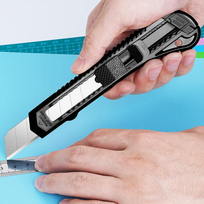 Box Cutter Retractable, 18mm Utility Knife, Snap-Off Blade