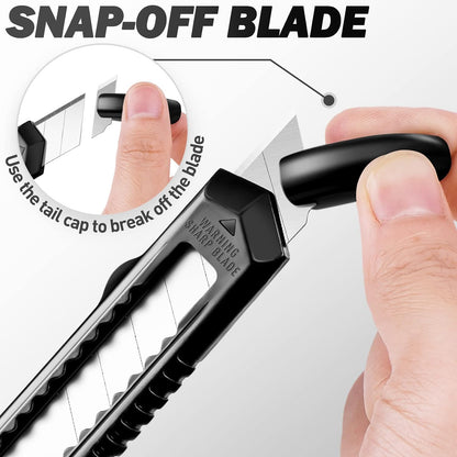 Box Cutter Retractable, 18mm Utility Knife, Snap-Off Blade