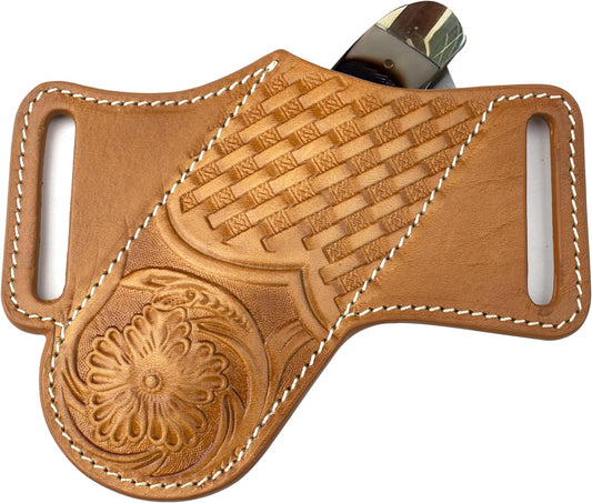 Knife Sheath, Leather Knife Sheath for Belt, Pocket Knife Holster Pouch, Folding Knife Holster