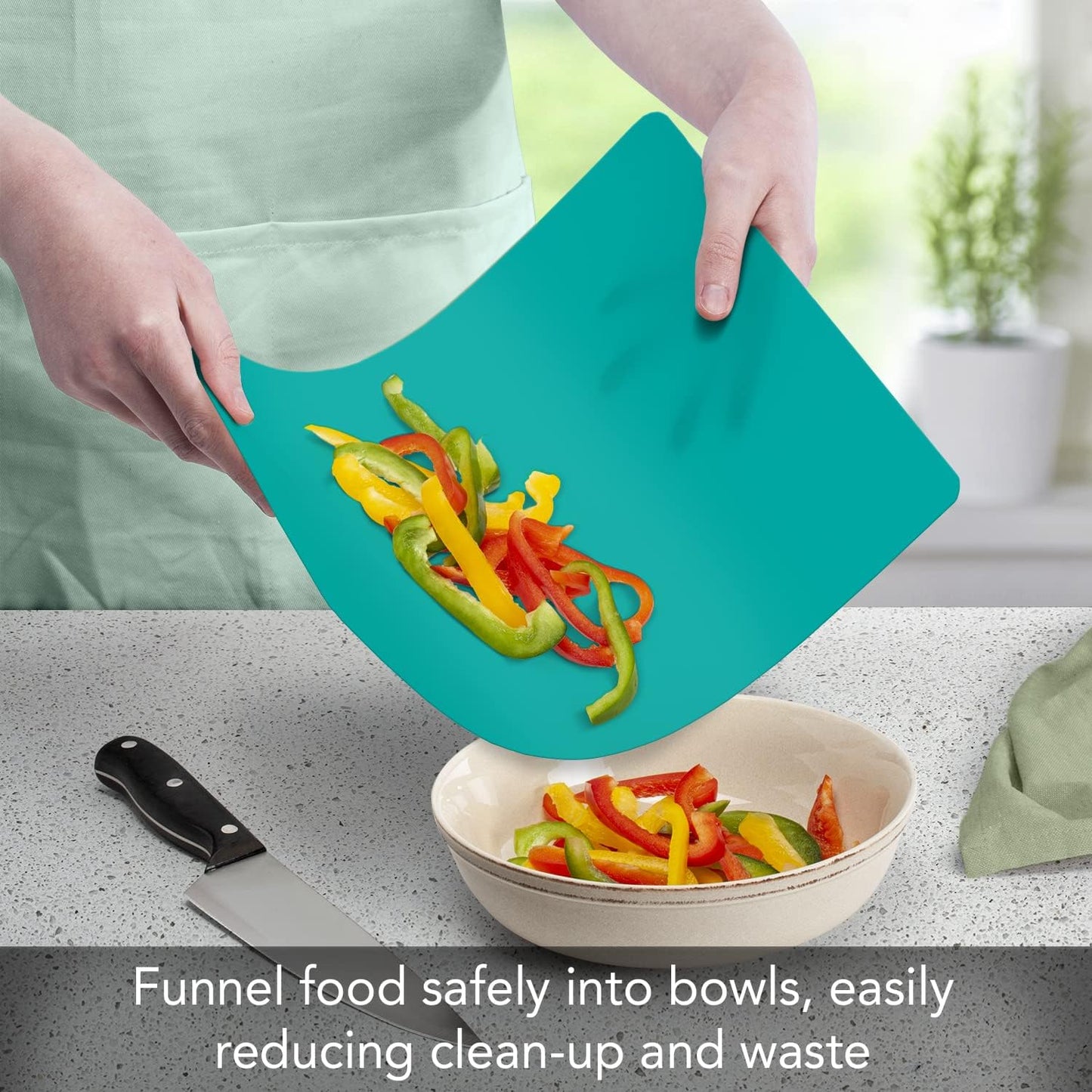 Cut N' Funnel Multi-Color Cutting Board Mats 4 Pack