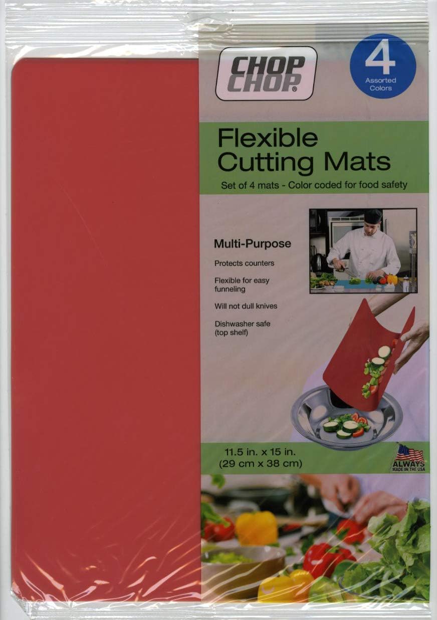 Cut N' Funnel Multi-Color Cutting Board Mats 4 Pack