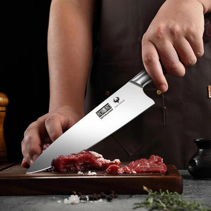 3PCS Kitchen Knife Set, Ultra Sharp Chef/Santoku/Paring Knives | Professional Japanese High Carbon Steel Cooking Knife Set with Ergonomic Wood Handle, Ideal Gift for Family and Restaurant