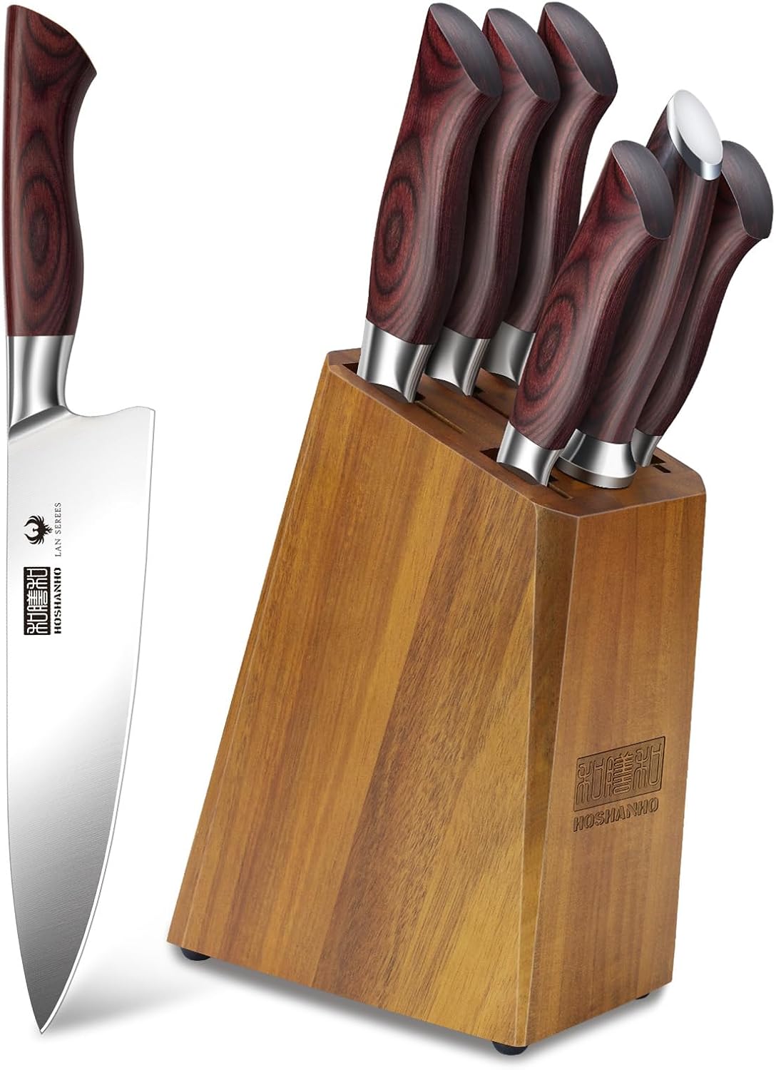 3PCS Kitchen Knife Set, Ultra Sharp Chef/Santoku/Paring Knives | Professional Japanese High Carbon Steel Cooking Knife Set with Ergonomic Wood Handle, Ideal Gift for Family and Restaurant