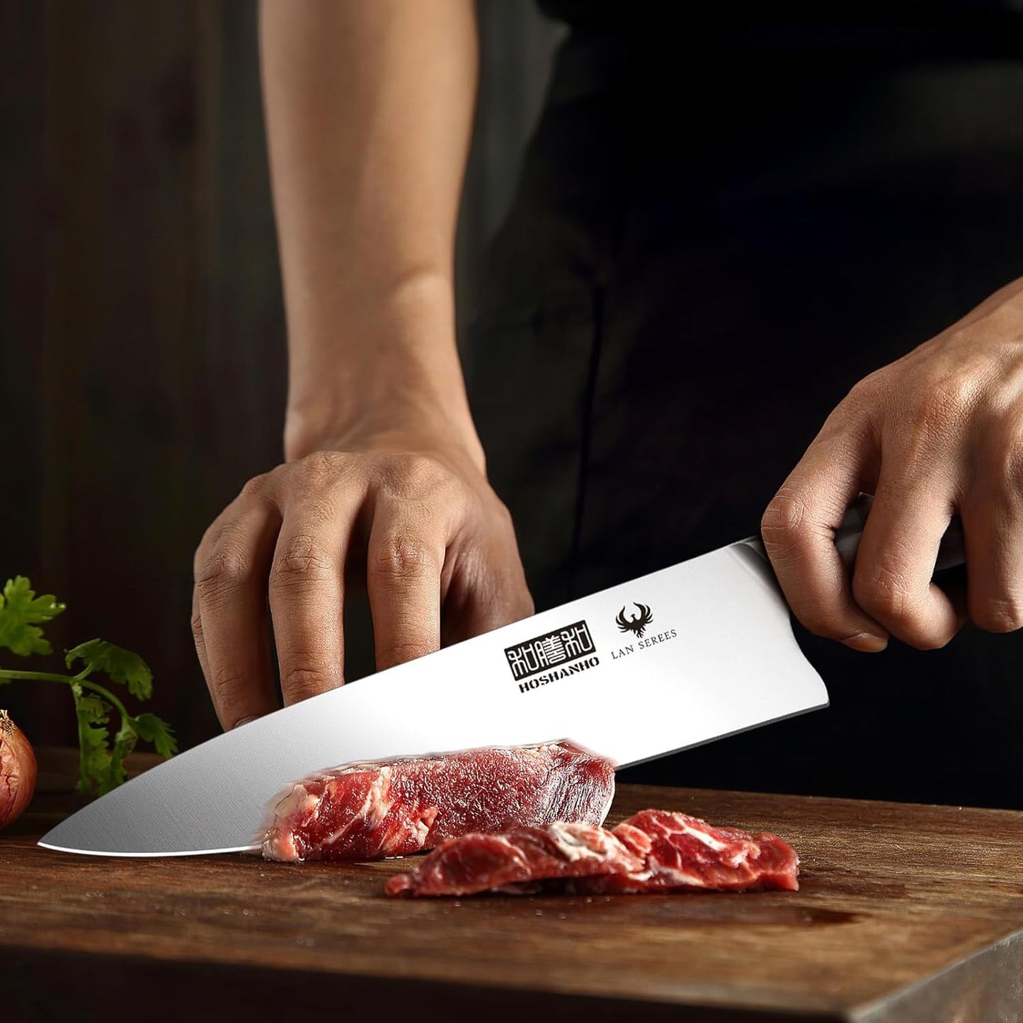 3PCS Kitchen Knife Set, Ultra Sharp Chef/Santoku/Paring Knives | Professional Japanese High Carbon Steel Cooking Knife Set with Ergonomic Wood Handle, Ideal Gift for Family and Restaurant