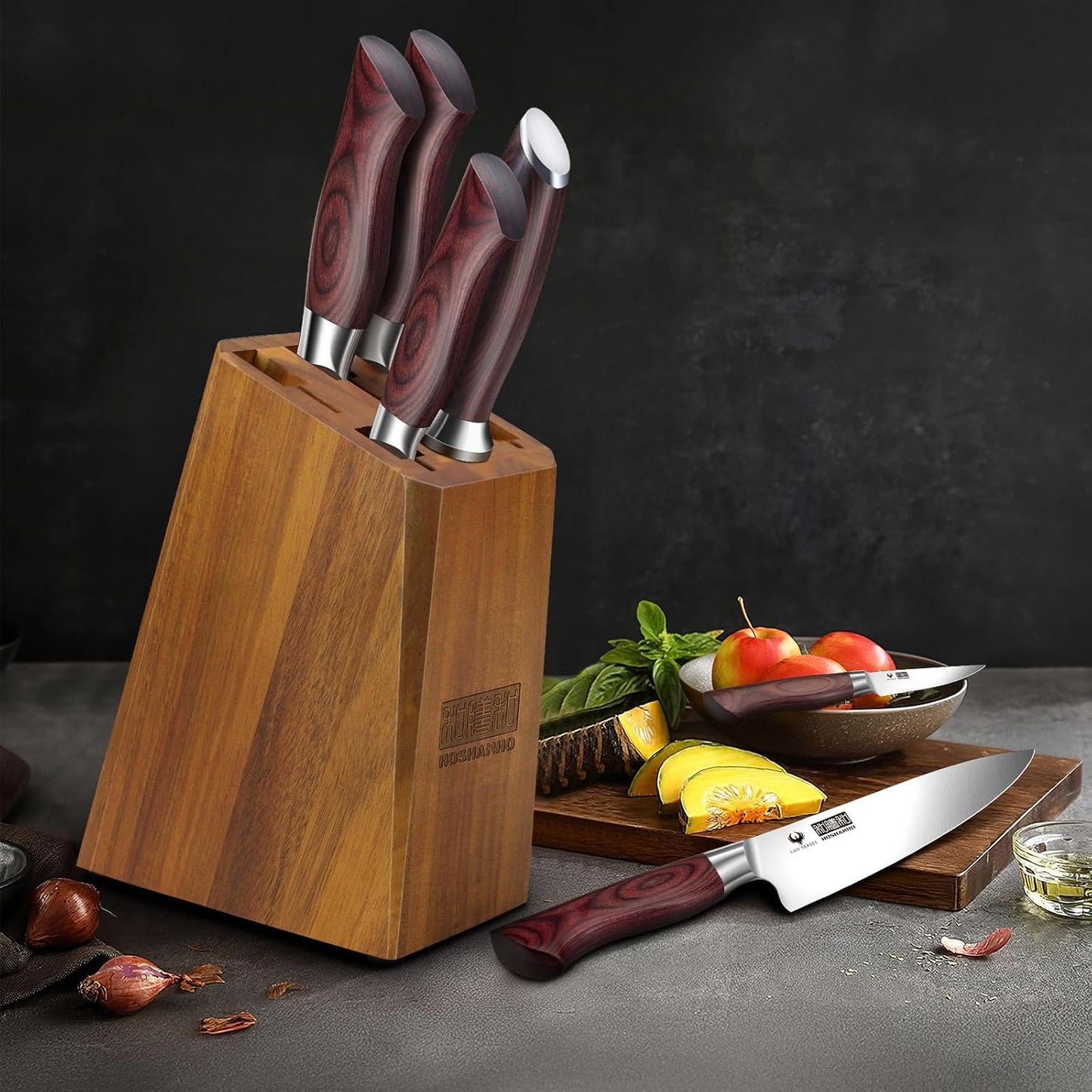 3PCS Kitchen Knife Set, Ultra Sharp Chef/Santoku/Paring Knives | Professional Japanese High Carbon Steel Cooking Knife Set with Ergonomic Wood Handle, Ideal Gift for Family and Restaurant