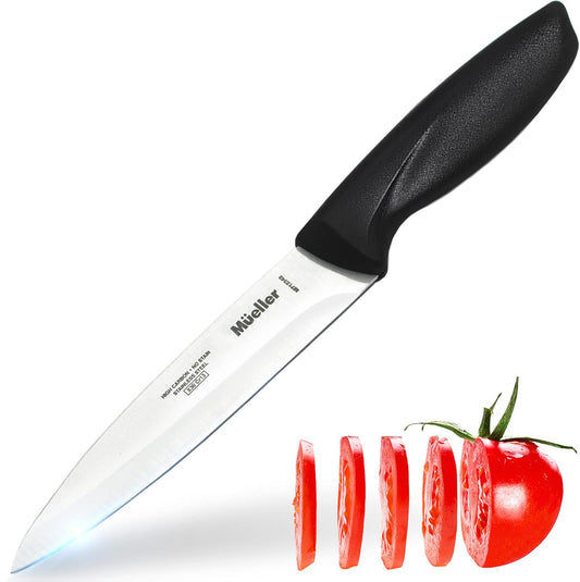 6-inch High Carbon Stainless Steel Deba Knife, Double Bevel Blade with Comfort Handle