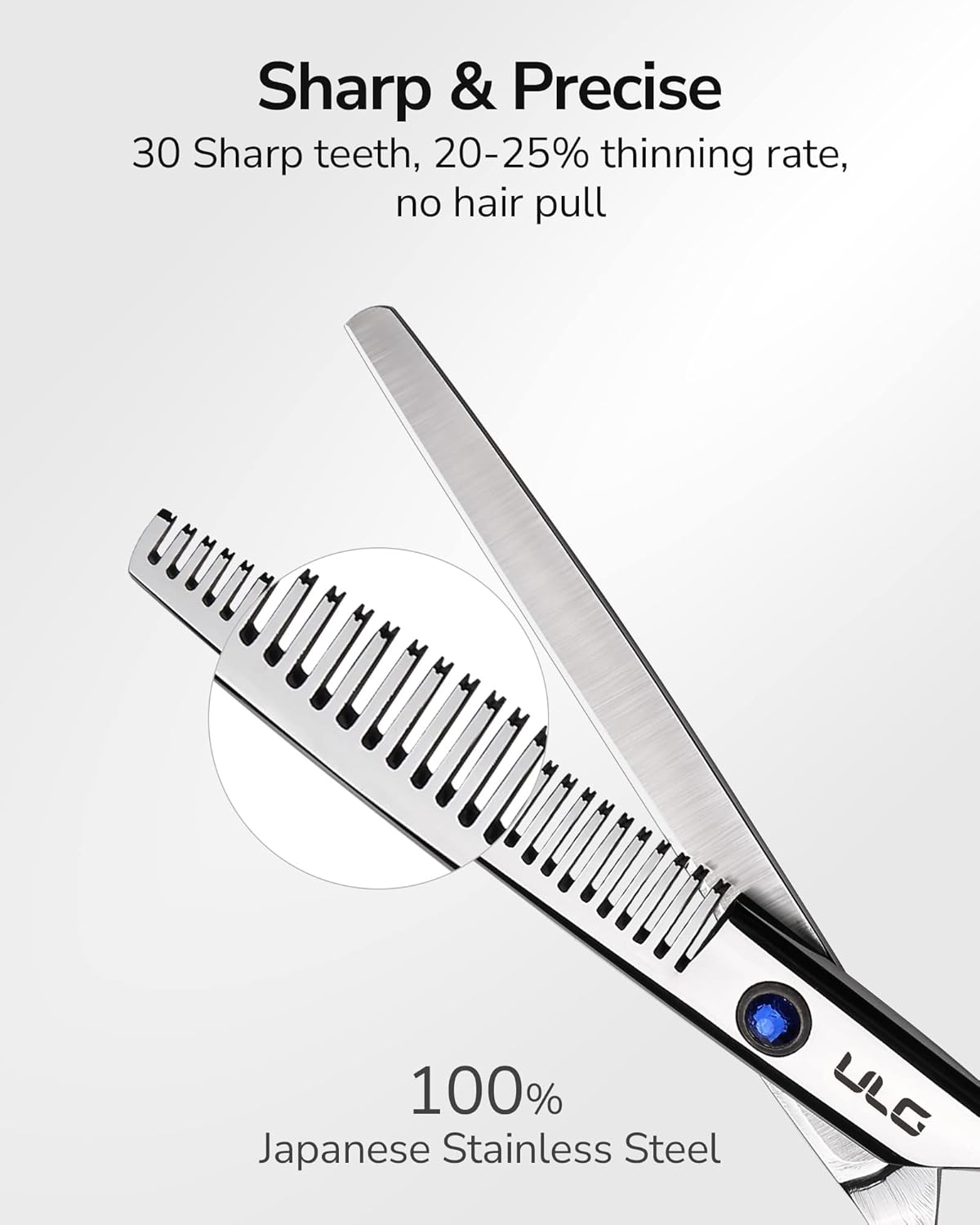 Hair Thinning Scissors Professional Barber’s Texturizing Teeth Shears for Hairdressing, Salon and Home Use Thinning Shears for Hair Cutting, Made of Japanese Stainless Steel, 6.5 inch