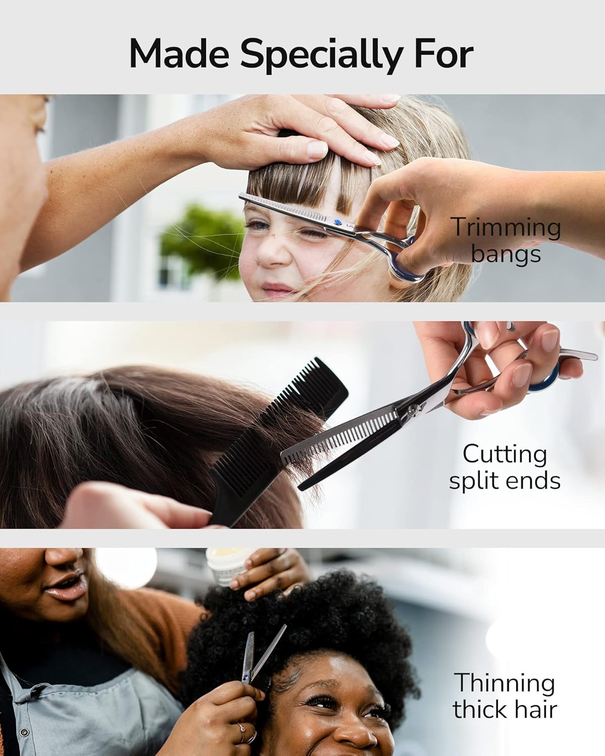 Hair Thinning Scissors Professional Barber’s Texturizing Teeth Shears for Hairdressing, Salon and Home Use Thinning Shears for Hair Cutting, Made of Japanese Stainless Steel, 6.5 inch