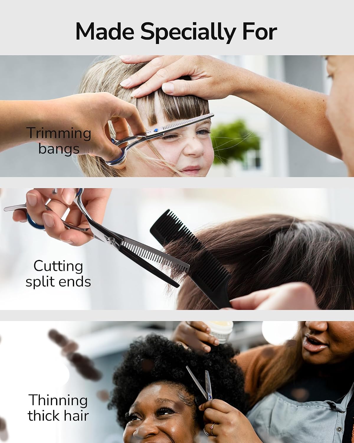 Hair Thinning Scissors Professional Barber’s Texturizing Teeth Shears for Hairdressing, Salon and Home Use Thinning Shears for Hair Cutting, Made of Japanese Stainless Steel, 6.5 inch