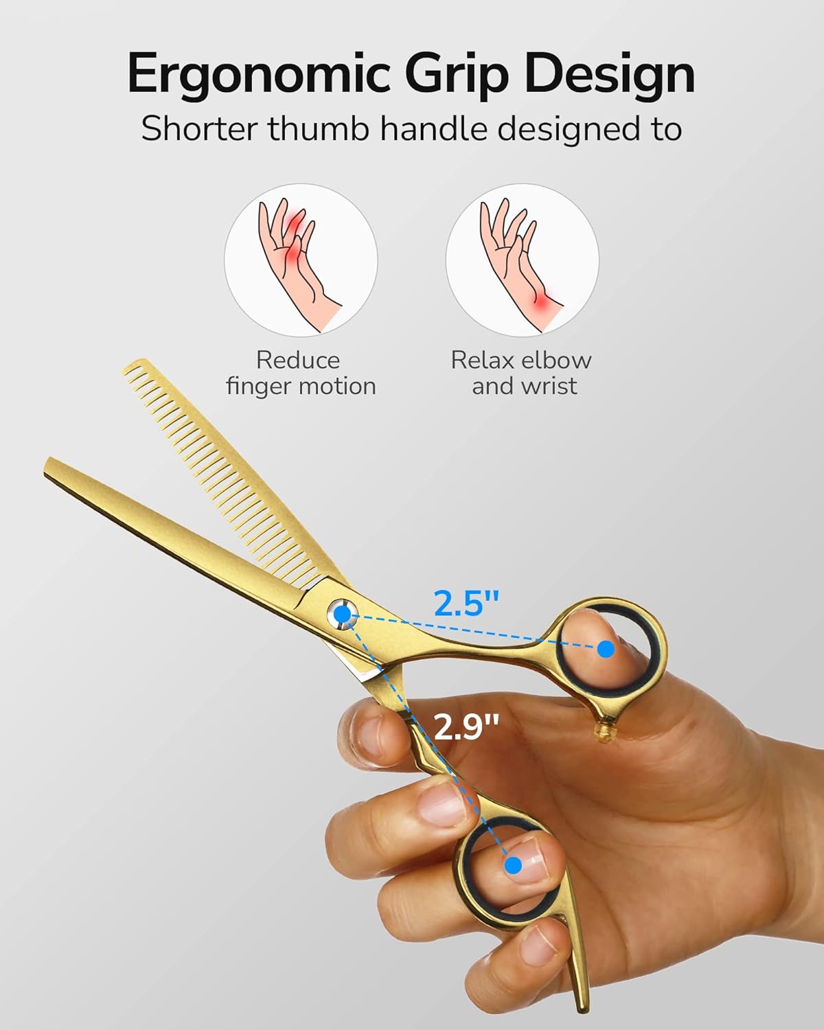 Hair Thinning Scissors Professional Barber’s Texturizing Teeth Shears for Hairdressing, Salon and Home Use Thinning Shears for Hair Cutting, Made of Japanese Stainless Steel, 6.5 inch