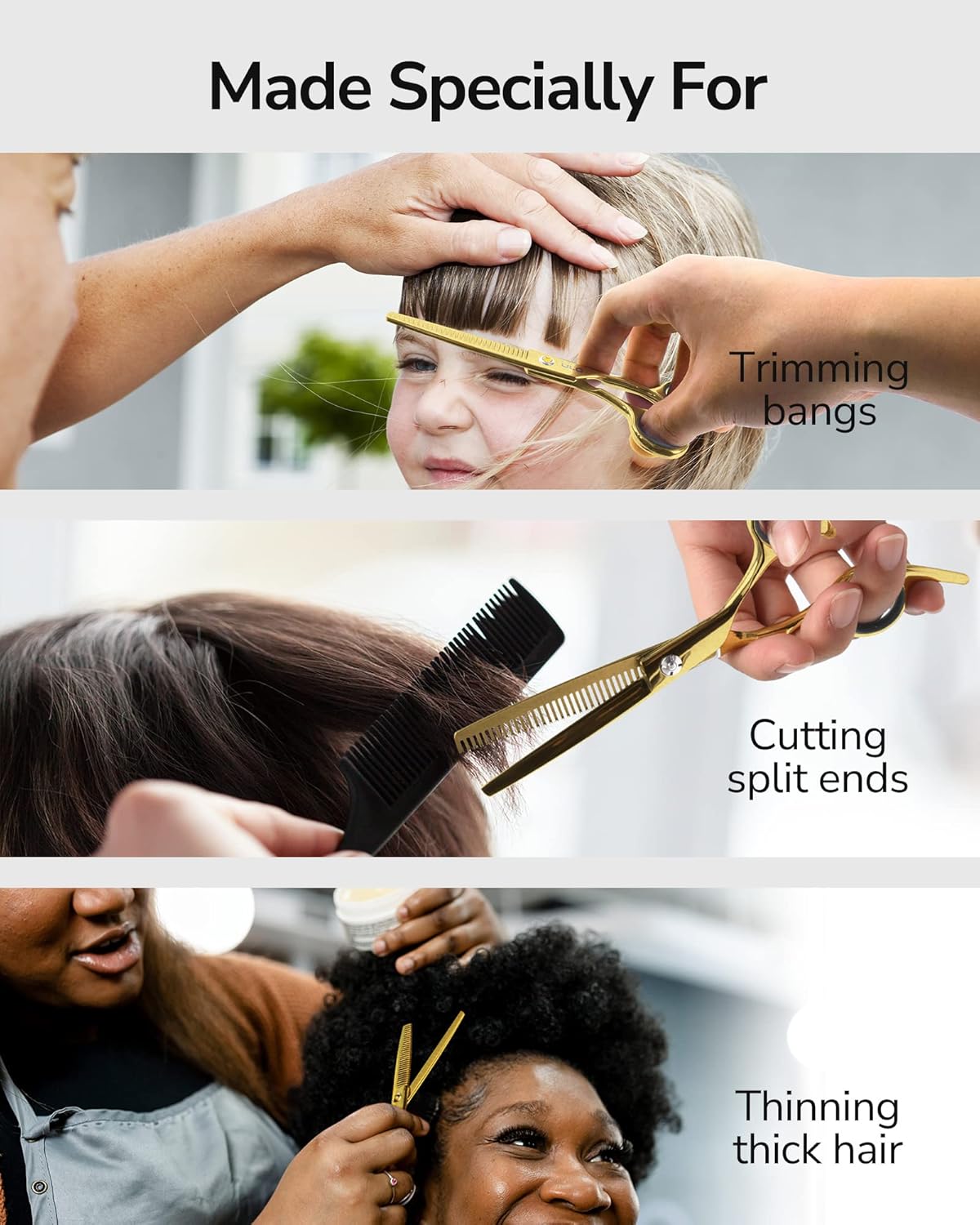 Hair Thinning Scissors Professional Barber’s Texturizing Teeth Shears for Hairdressing, Salon and Home Use Thinning Shears for Hair Cutting, Made of Japanese Stainless Steel, 6.5 inch