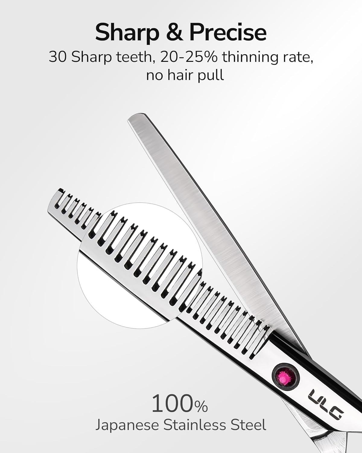 Hair Thinning Scissors Professional Barber’s Texturizing Teeth Shears for Hairdressing, Salon and Home Use Thinning Shears for Hair Cutting, Made of Japanese Stainless Steel, 6.5 inch