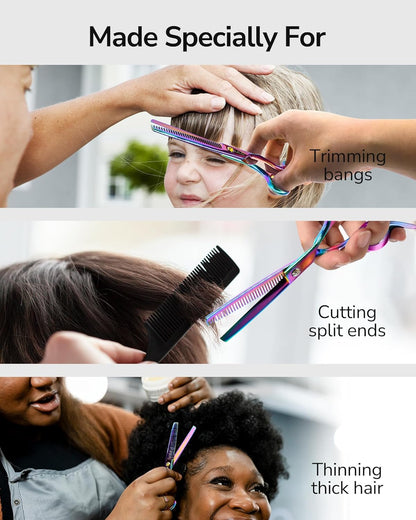 Hair Thinning Scissors Professional Barber’s Texturizing Teeth Shears for Hairdressing, Salon and Home Use Thinning Shears for Hair Cutting, Made of Japanese Stainless Steel, 6.5 inch