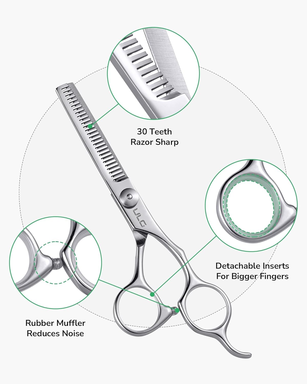 Hair Thinning Scissors Professional Barber’s Texturizing Teeth Shears for Hairdressing, Salon and Home Use Thinning Shears for Hair Cutting, Made of Japanese Stainless Steel, 6.5 inch