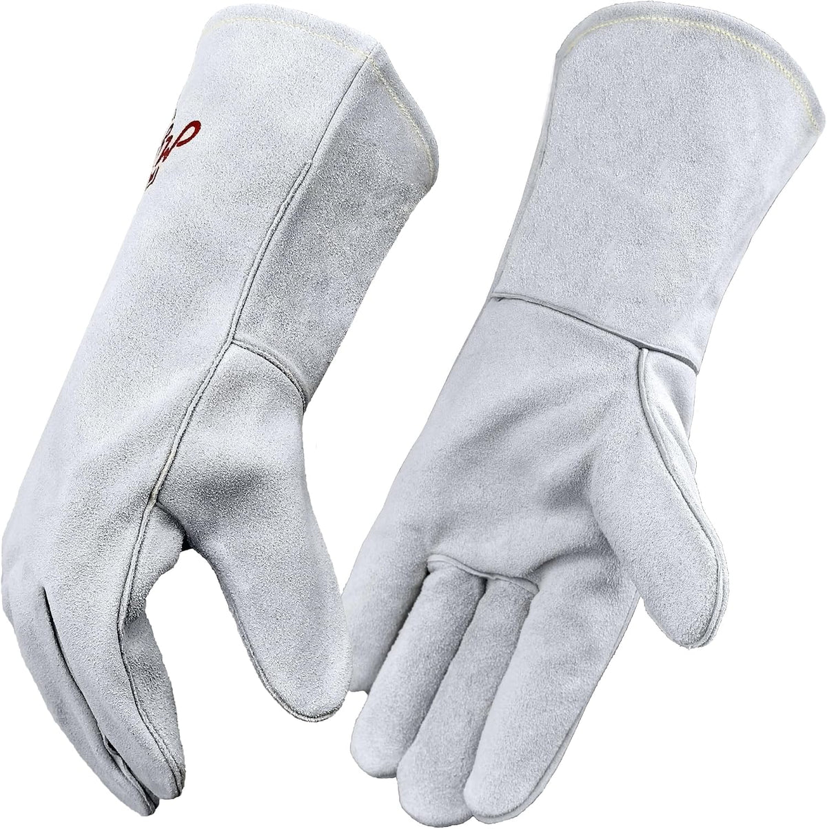 Leather Welding Gloves for Men or Women, Fire and Heat Resistant gloves for Stick,Tig,Mig,Fireplace,BBQ,Oven,Grill,Wood Stove,Animal Handling Gloves,Bite Proof for Cat or Dogs,Welders Gifts