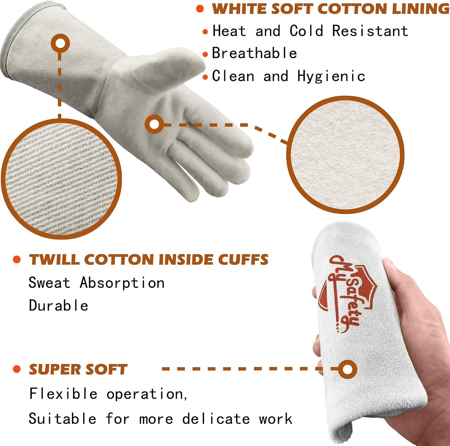Leather Welding Gloves for Men or Women, Fire and Heat Resistant gloves for Stick,Tig,Mig,Fireplace,BBQ,Oven,Grill,Wood Stove,Animal Handling Gloves,Bite Proof for Cat or Dogs,Welders Gifts