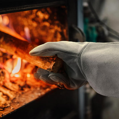 Leather Welding Gloves for Men or Women, Fire and Heat Resistant gloves for Stick,Tig,Mig,Fireplace,BBQ,Oven,Grill,Wood Stove,Animal Handling Gloves,Bite Proof for Cat or Dogs,Welders Gifts