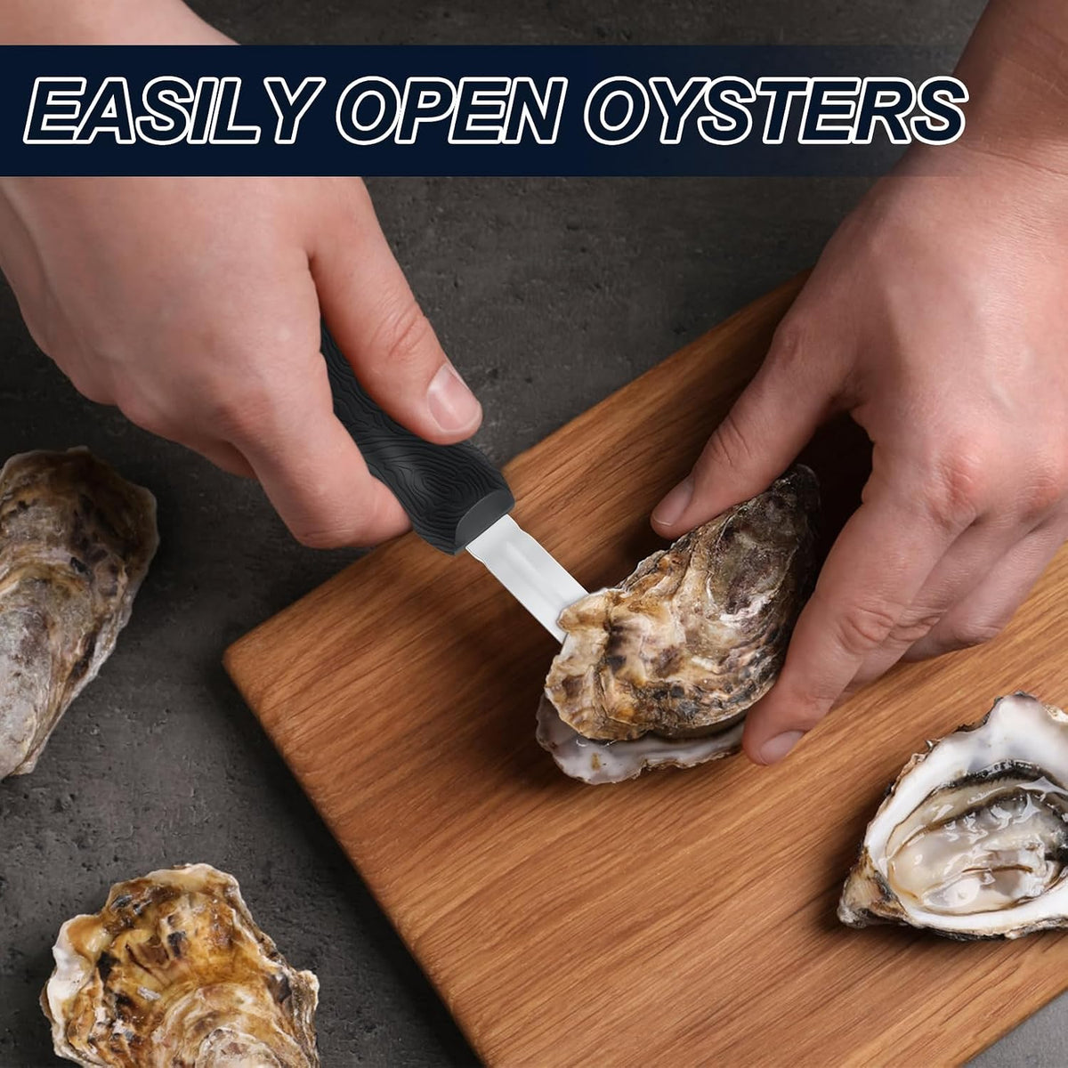 Oyster Shucking Knife - 2 Pack Professional Oyster Knife for All Kinds of Shells & Oysters, Durable Oyster Shucker Tools for Home & Restaurant Use