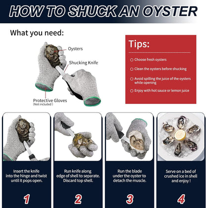 Oyster Shucking Knife - 2 Pack Professional Oyster Knife for All Kinds of Shells & Oysters, Durable Oyster Shucker Tools for Home & Restaurant Use