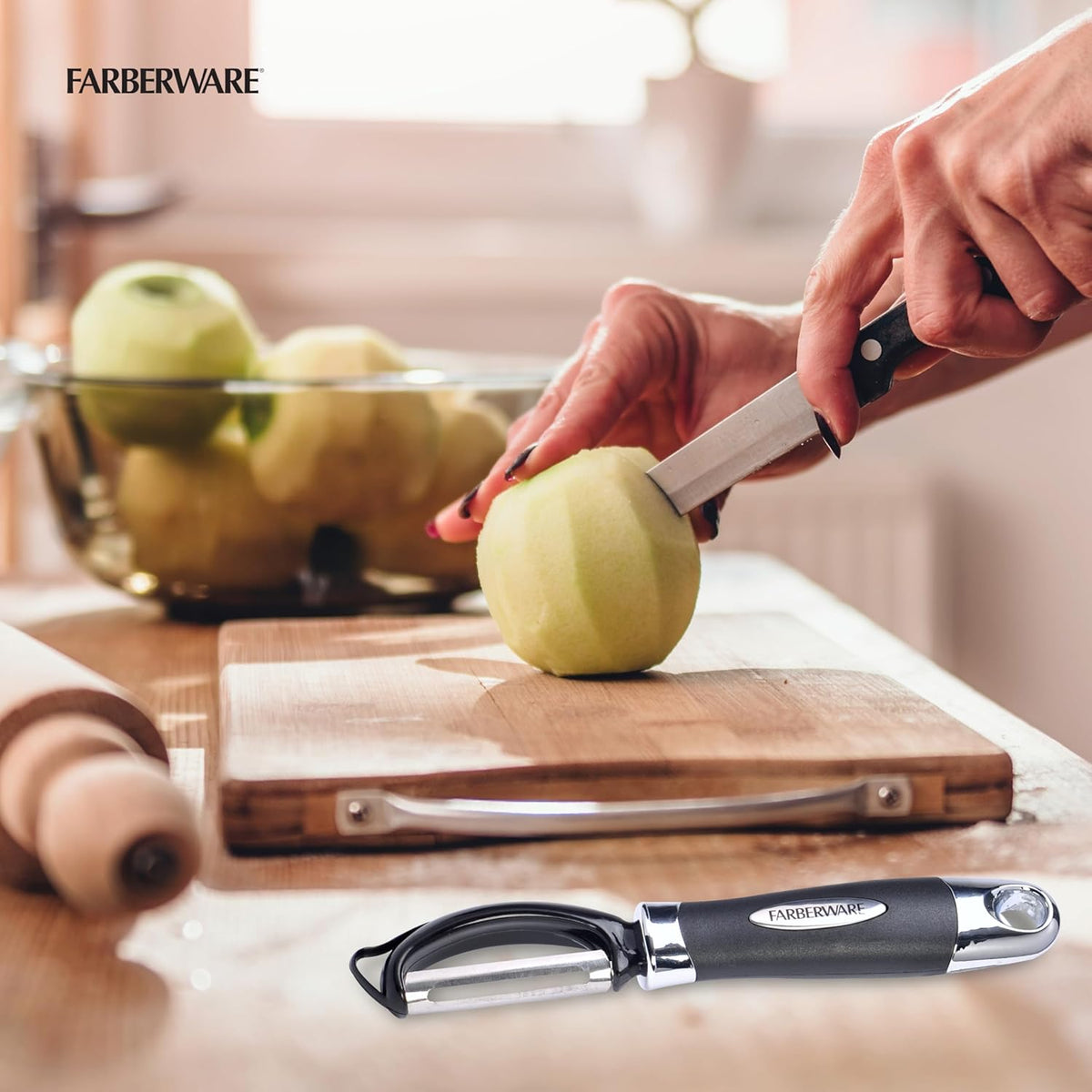 Pro2 Euro Vegetable Peeler with Swivel Blade and Built-In Bud Remover, Razor-Sharp Rust-Resistant Stainless Steel, Ergonomic Handle, Dishwasher Safe