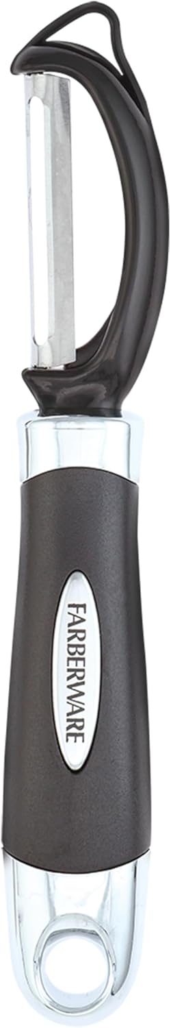 Pro2 Euro Vegetable Peeler with Swivel Blade and Built-In Bud Remover, Razor-Sharp Rust-Resistant Stainless Steel, Ergonomic Handle, Dishwasher Safe
