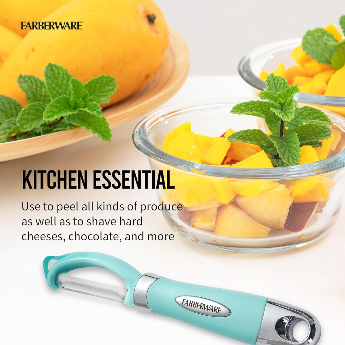 Pro2 Euro Vegetable Peeler with Swivel Blade and Built-In Bud Remover, Razor-Sharp Rust-Resistant Stainless Steel, Ergonomic Handle, Dishwasher Safe