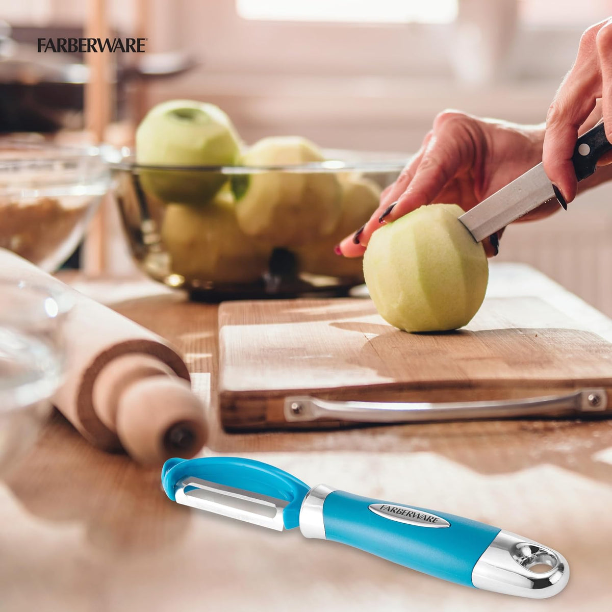 Pro2 Euro Vegetable Peeler with Swivel Blade and Built-In Bud Remover, Razor-Sharp Rust-Resistant Stainless Steel, Ergonomic Handle, Dishwasher Safe