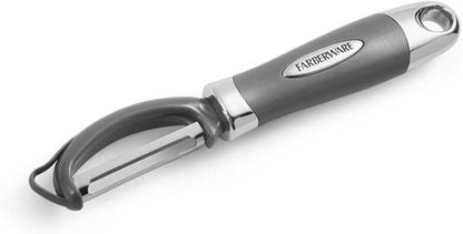 Pro2 Euro Vegetable Peeler with Swivel Blade and Built-In Bud Remover, Razor-Sharp Rust-Resistant Stainless Steel, Ergonomic Handle, Dishwasher Safe