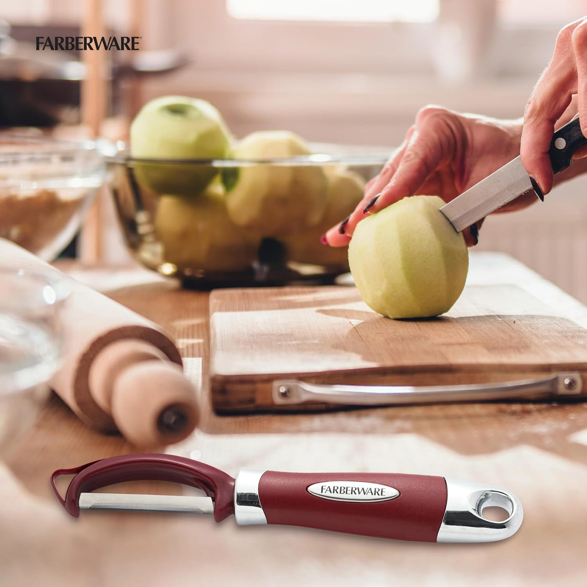 Pro2 Euro Vegetable Peeler with Swivel Blade and Built-In Bud Remover, Razor-Sharp Rust-Resistant Stainless Steel, Ergonomic Handle, Dishwasher Safe