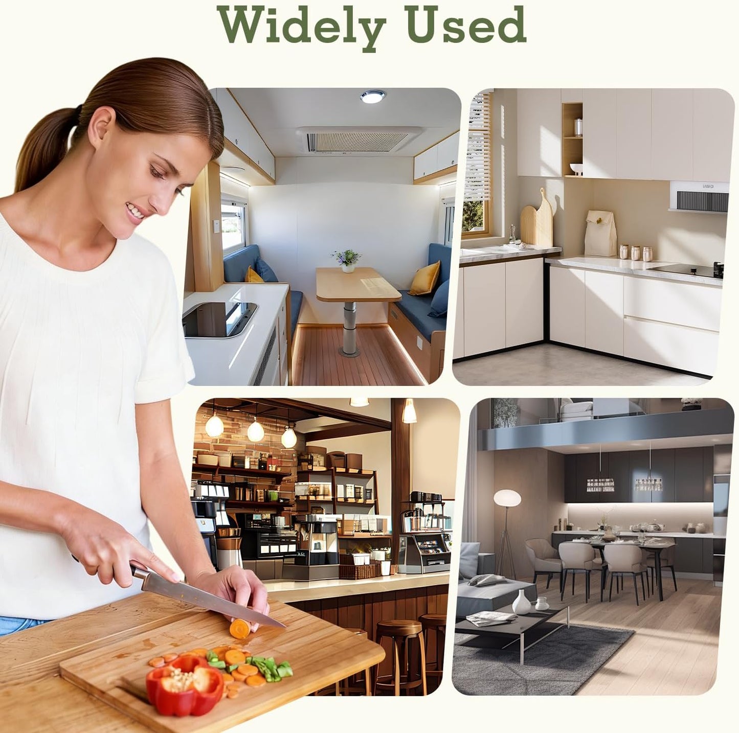 2-in-1 Knife Block & Utensil Holder, Countertop Organizer | Drainage Base | Space Saving | Kitchen Storage | Knives & Forks & Chopsticks (Green)