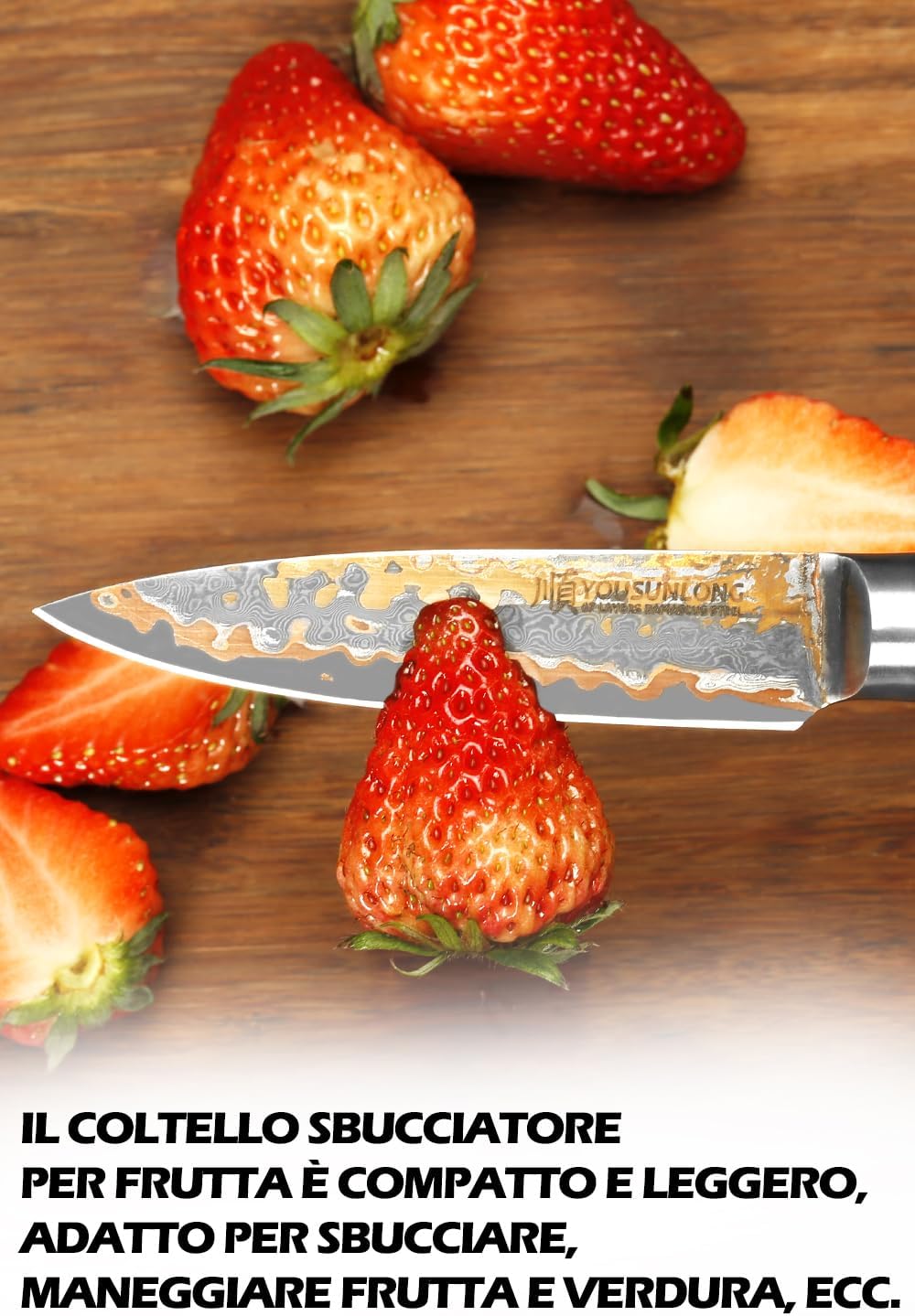 Sujihiki Slicing Knife - 8 Inch Sashimi Sushi Knife - Handmade CuMai Copper Damascus Steel - Japanese Yanagiba Carving Knives Ultra Sharp - Naturel Burl Wooden Handle with Leather