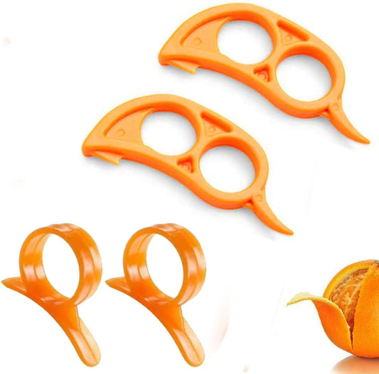 Orange Peeler Citrus Peel Cutter - Plastic Easy Fruit Vegetable Slicer - Lemon Opener Remover - Kitchen Accessory Knife Cooking Tool Gadget (Style C)