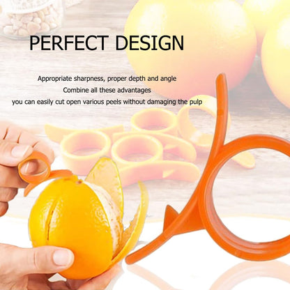Orange Peeler Citrus Peel Cutter - Plastic Easy Fruit Vegetable Slicer - Lemon Opener Remover - Kitchen Accessory Knife Cooking Tool Gadget (Style C)