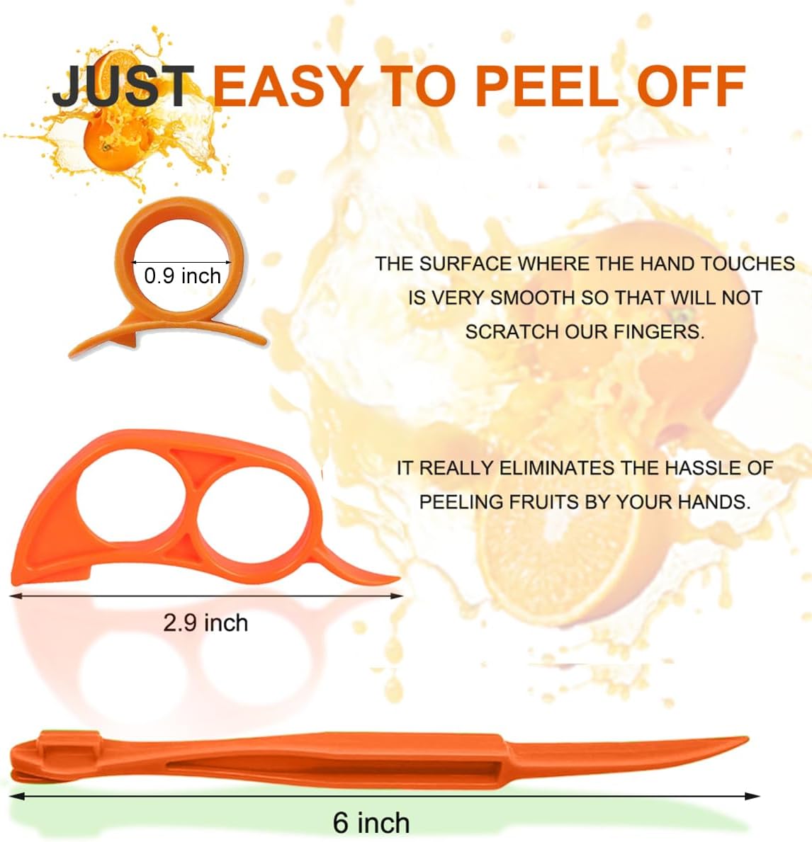 Orange Peeler Citrus Peel Cutter - Plastic Easy Fruit Vegetable Slicer - Lemon Opener Remover - Kitchen Accessory Knife Cooking Tool Gadget (Style C)