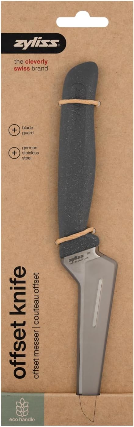 Offset Santoku Knife – Sharp German Stainless Steel Blade – Sustainable Wheat Straw Handle – Precision Kitchen & Vegetable Knife – Dishwasher Safe – 3.9 inches