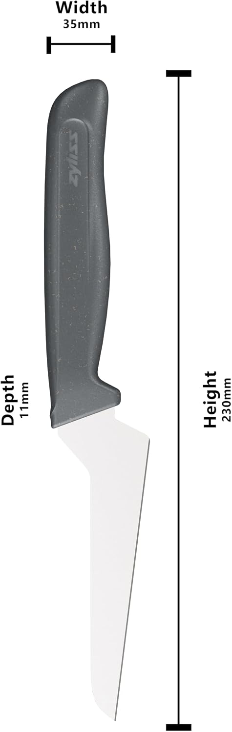 Offset Santoku Knife – Sharp German Stainless Steel Blade – Sustainable Wheat Straw Handle – Precision Kitchen & Vegetable Knife – Dishwasher Safe – 3.9 inches