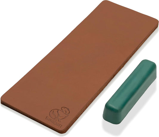 Stropping Leather Strop for Knife Sharpening Strop LS2P1 - Knife Stropping Kit 3 x 8 IN - Knives Sharpener with Honing Strop Polishing Compound Set - Double Sided