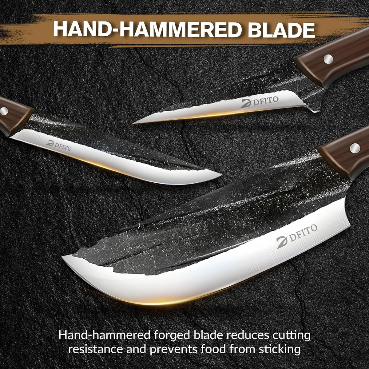 Butcher Knife Set, Sharp Kitchen Knife Set with Roll Bag Gift for Men