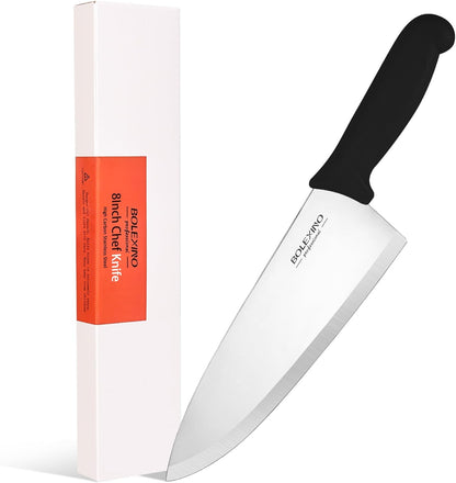 8" Chef Knife, Professional Kitchen Knife with Grip | High-carbon stainless steel,Ultra-sharp wide blade,Ergonomic non-slip handle,Versatile for meat & veg,Ideal for home & chefs.
